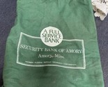 Vtg Security Bank Of Amory Vintage Draw String Deposit Bag Amory, Missis... - $10.89