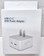 Home Wall Charger  Power Adapter 2 USB-C Ports 40W Phone Fast Charge - New - $174.03 MXN