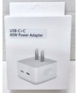 Home Wall Charger  Power Adapter 2 USB-C Ports 40W Phone Fast Charge - New - $13.31 CAD