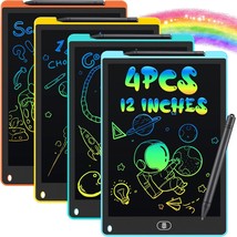 4 Pieces Lcd Writing Tablet, 12 Inch Doodle Board, Portable Kids Drawing Tablet  - £33.72 GBP