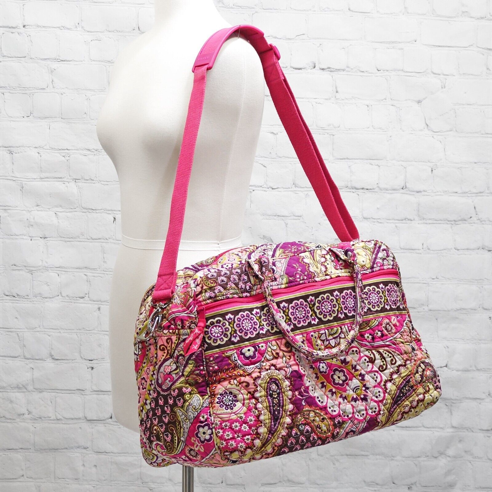 ❤️ VERA BRADLEY Very Berry Paisley Weekender Travel Bag Pink Purple - £43.95 GBP