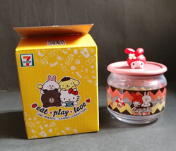 HK 7-11 LINE Friends x Sanrio Cony x My Melody Joy Joy Jar Glass Container - £14.61 GBP