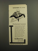 1952 Liberty of London Scarves Ad - Hand-printed treasures - £14.50 GBP