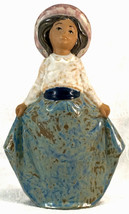 NAO by Lladro E-19N Figurine Girl With Hat &amp; Long Skirt Nice Finish 6 5/8&quot; - £51.76 GBP