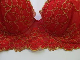 Josie by Natori 847166 Spicy Essential Longline UW Bra Red Gold 34B $48 B315B34  - $18.19