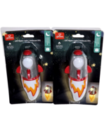 2 Pack Globe LED Night Light Flame Effect Automatic Astro Rocket Ship Ki... - $472.71 MXN