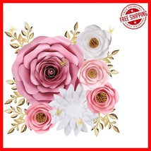 Pre-Assembled 3D Paper Flower Decoration Set with Gold Butterflies - Lov... - $948.92 MXN