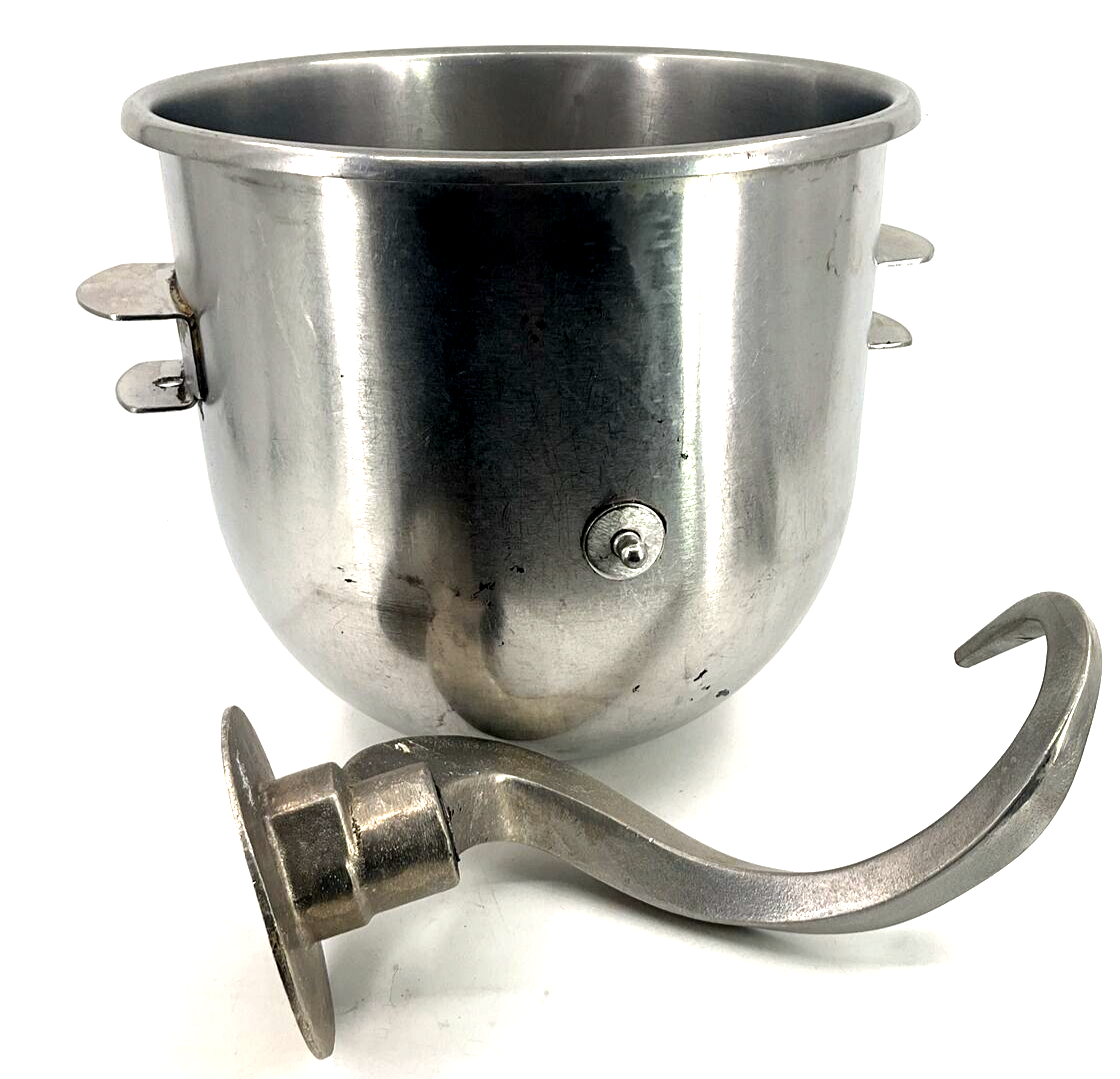 Industrial 30 Qt Stainless Steel Mixing Bowl Hobart? Dough Hook 15.25" X 14.5" - $346.50