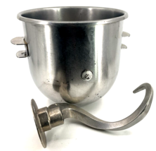 Industrial 30 Qt Stainless Steel Mixing Bowl Hobart? Dough Hook 15.25&quot; X 14.5&quot; - £272.56 GBP