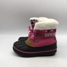 Snow Boots LONDON FOG Collection Girls LFK004 Tottenham Brown Pink Size 3 - £19.08 GBP