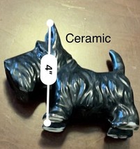 Glaze Black Ceramic Scotty Dog Figurine - £6.89 GBP