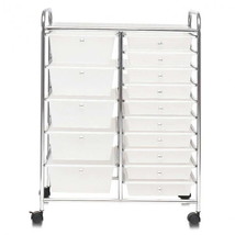 15 Drawers Rolling Storage Cart Organizer-clear - £109.20 GBP