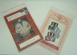 Applique pattern 2 set lot country bears gingerbread bird house for clot... - $19.75
