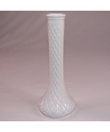 Vintage Hoosier Glass #4092 Milk Glass Quilted Pattern Flower Bud Vase 9... - $9.43 CAD
