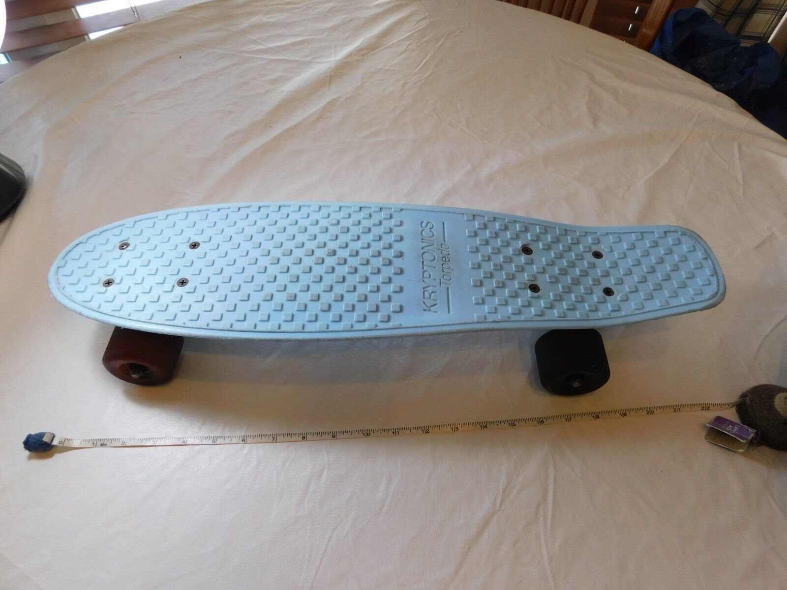 Kryptonics 1965 vintage style skateboard blue Torpedo trucks wheels USED... - $28.82