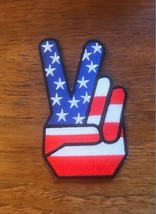 Peace Finger Sign Embroidered Iron On Sew Patch NEW Fast Free Ship - £9.73 GBP