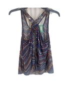 MAURICES Boho Womens Tribal Print Cross Back tTank Top S Open Back Sleev... - €8,94 EUR