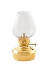 Brass Table Lantern Kerosene Glass Oil Lamp  Collectible Home Decor 6 Inch - £12.71 GBP