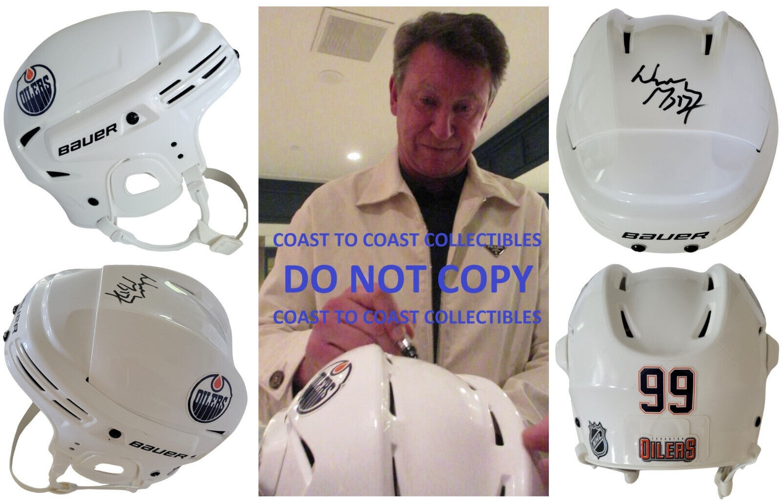 Primary image for Wayne Gretzky Signed Edmonton Oilers Hockey Helmet Exact Proof COA.Autographed