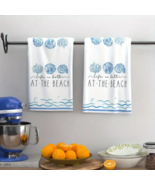 Coastal Decor Beach Theme Kitchen Towels -SET of 2 -Super Soft Woven Han... - $14.84