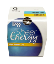 L&#39;eggs Sheer Energy Control Top Pantyhose Tights, Energizing, Size Q, SUNTAN - £4.61 GBP