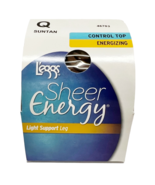 L'eggs Sheer Energy Control Top Pantyhose Tights, Energizing, Size Q, SUNTAN - $5.90