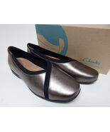 Clarks Unstructured Darcey Ease Sz 8.5 W WIDE EU 39.5 Women&#39;s Leather Fl... - $68.34 CAD