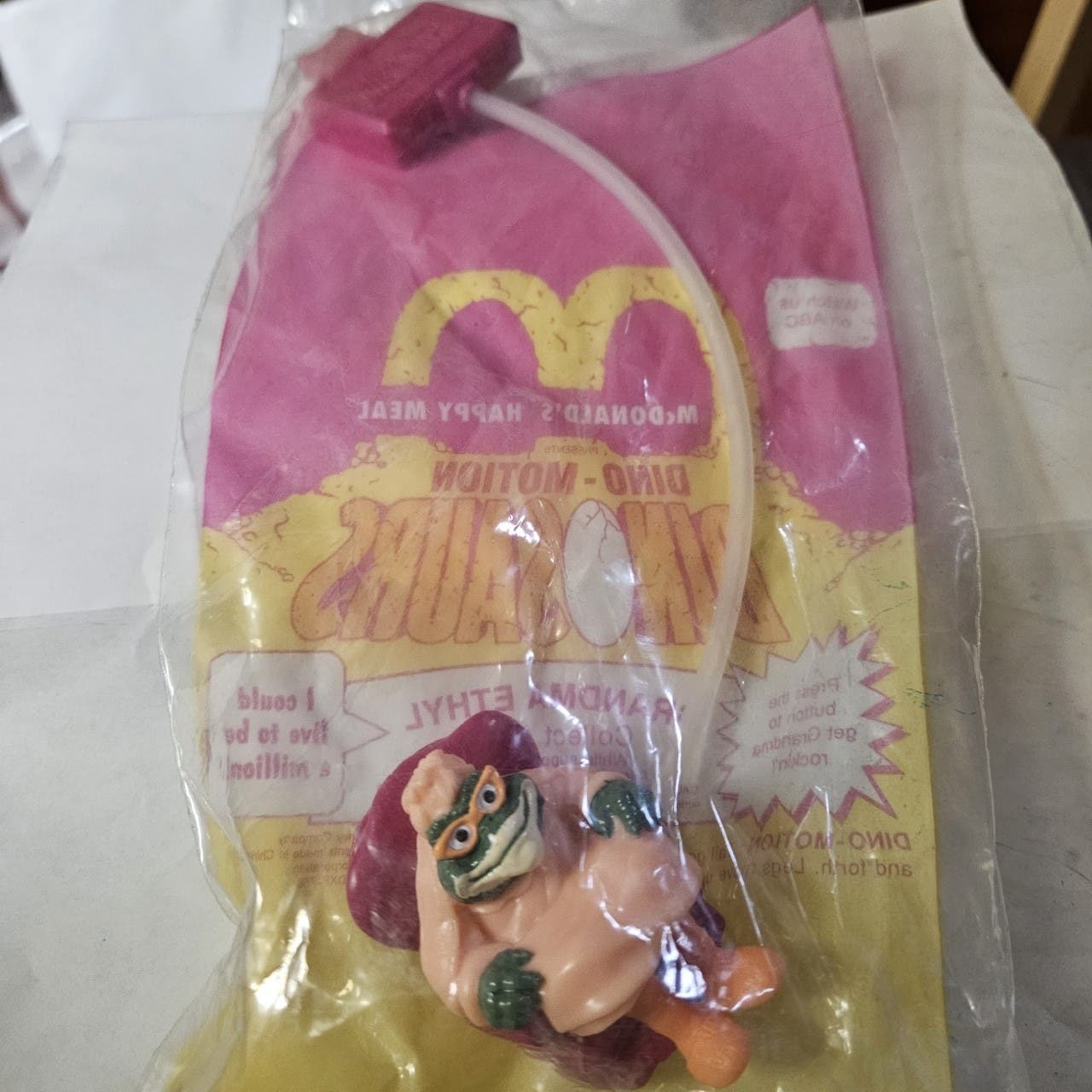 1992 McDonalds Dinosaurs Grandma Ethel Dino Motion Action Figure New in Package  - $9.90