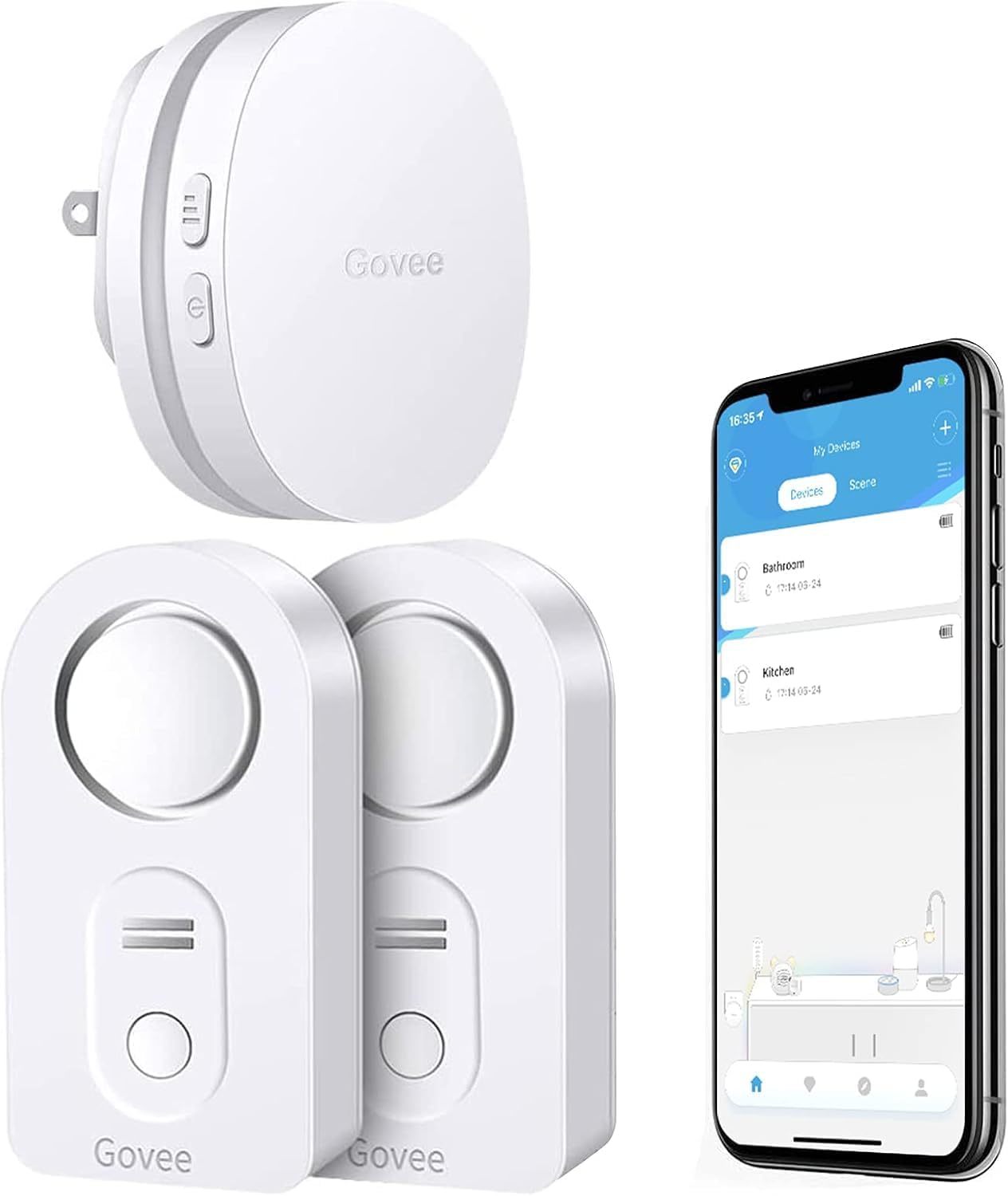Leak And Drip Alerts By Email, Govee Wifi Water Sensor, 100Db Adjustable... - $51.92