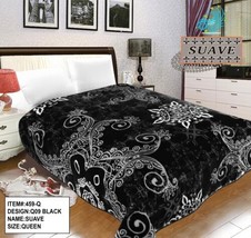 Mandala Black Color Suave Plush Blanket Softy And Warm Queen Size - £51.59 GBP