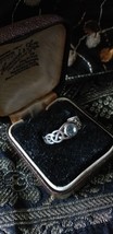 Antique Vintage 1958 Celtic Irish Aquamarine Silver Rings Size UK M , US... - £58.40 GBP