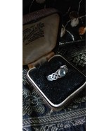 Antique Vintage 1958 Celtic Irish Aquamarine Silver Rings Size UK M , US... - £59.35 GBP