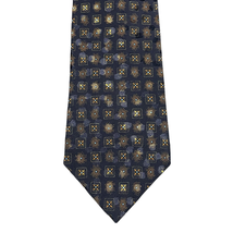 Brioni Silk Tie Necktie Patterned Jacquard Wide Style Navy Blue Handmade... - $56.12