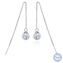 925 Sterling Silver earrings CZ Cubic Zirconium clear crystal DLE90 - £10.38 GBP