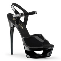 PLEASER ECLIPSE-609 Women&#39;s 6&quot; Heel Cut-Out Platform Ankle Strap Sandal Shoes - £45.82 GBP