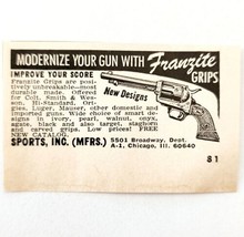 1968 Sports Inc Franzite Modern Pistol Revolver Grips Advertisement Hunt... - $19.99