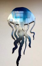 Jellyfish Small Metal Wall Art Accent Blue Tinged 11&quot; x 5  1/2&quot; - £22.01 GBP