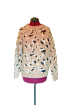 Cotton Emporium Sweater Tan Leopard Women Size Small Multicolor - £17.01 GBP