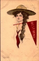 Pennant POSTCARD-WEST BEND-GIRL In Mountie Hat &amp; Red Tie,Signed Marion Reed BK59 - £4.74 GBP