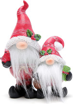 Christmas Gnomes Decorations Xmas Hat Gnomes Figurines Father and Son Gn... - £6.66 GBP