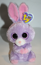Ty Beanie Boos PETUNIA Purple Bunny Rabbit 6&quot; Plush Stuffed Soft Toy NEW... - $33.97