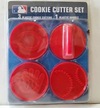 Cleveland Indians MLB Plastic Cookie Cutter Set 1 Handle 3 Cutter Baseball Theme - £18.37 GBP