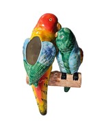 Vintage Love Bird Parrot Hanging Planter Ceramic MISSING WIRE HANGER - $120.00