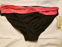 P56 NWT Macy&#39;s Anne Cole Black Pink Belted Bikini Bottom CLEARANCE MSRP $50 - $17.90