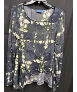 SimplyVera Vera Wang Womens Tie Dye Asymmetric Hem Long Sleeve Shirt Siz... - $25.19