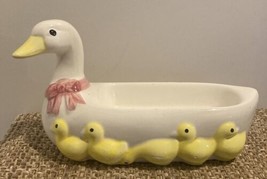 Vintage 80’s Spring Easter Ceramic Cracker Serving Soap Dish Decor Duck ... - $17.72