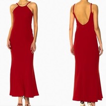 Calvin Klein Open Back Halter Gown Red Size 12 NEW FLAWED - £46.28 GBP