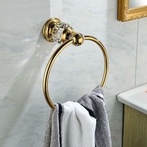 gold clour Bathroom brass crystal design towel ring  - £38.91 GBP