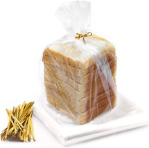 Bread Bags with Ties, Reusable, 50 Clear Bags and 50 Ties - £18.87 GBP