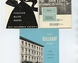Hotel Carlton Elite &amp; Hotel Seilerhof Brochures Zurich Switzerland 1950&#39;s - $17.82